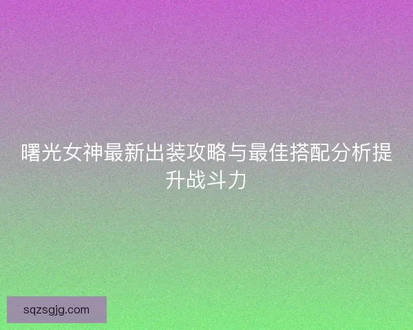 曙光女神最新出装攻略与最佳搭配分析提升战斗力